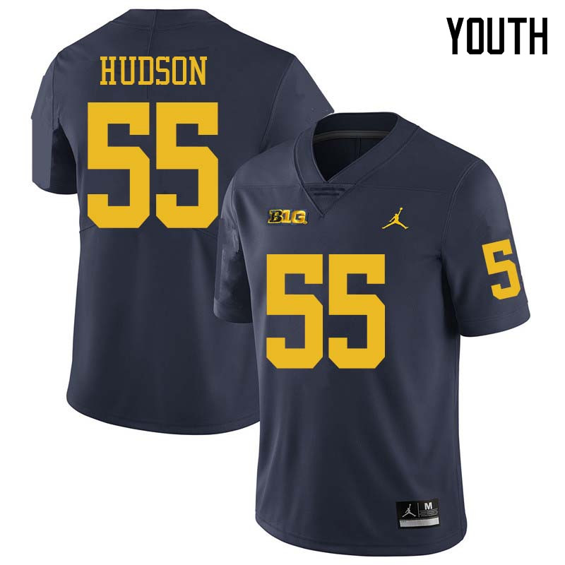 Jordan Brand Youth #55 James Hudson Michigan Wolverines College Football Jerseys Sale-Navy
